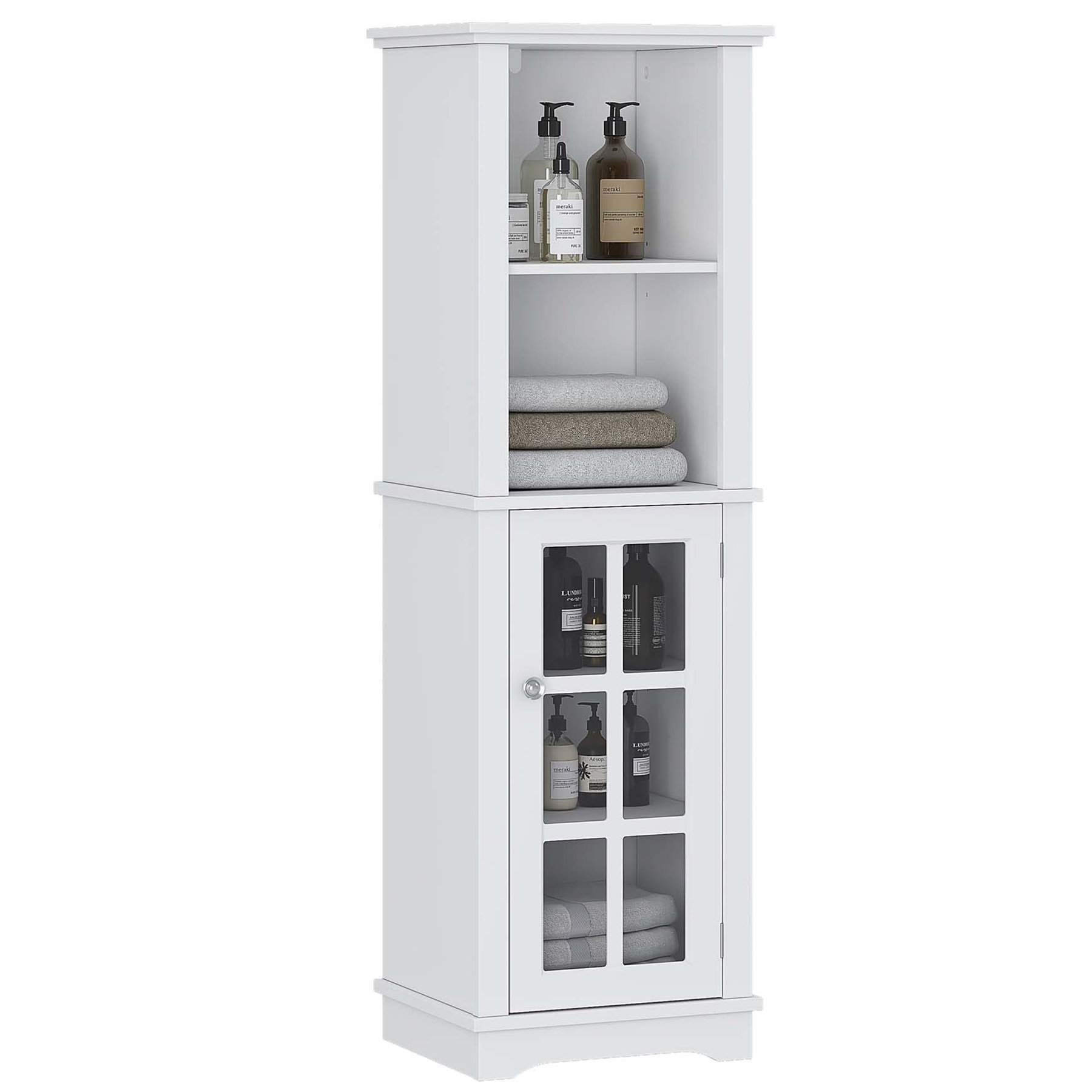 Darby Home Co Tindle Freestanding Linen Cabinet & Reviews