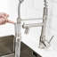 Robinet de cuisine moderne à DEL en nickel brossé, rétractable, poignée simple, bec rotatif à 360 degrés, finition élégante double, levier rotatif, options