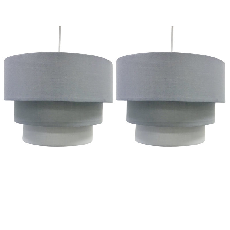 Layer 24cm H Cotton Drum Pendant Shade, White
