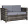 130cm Wide Outdoor Rectangle Loveseat with Cushions