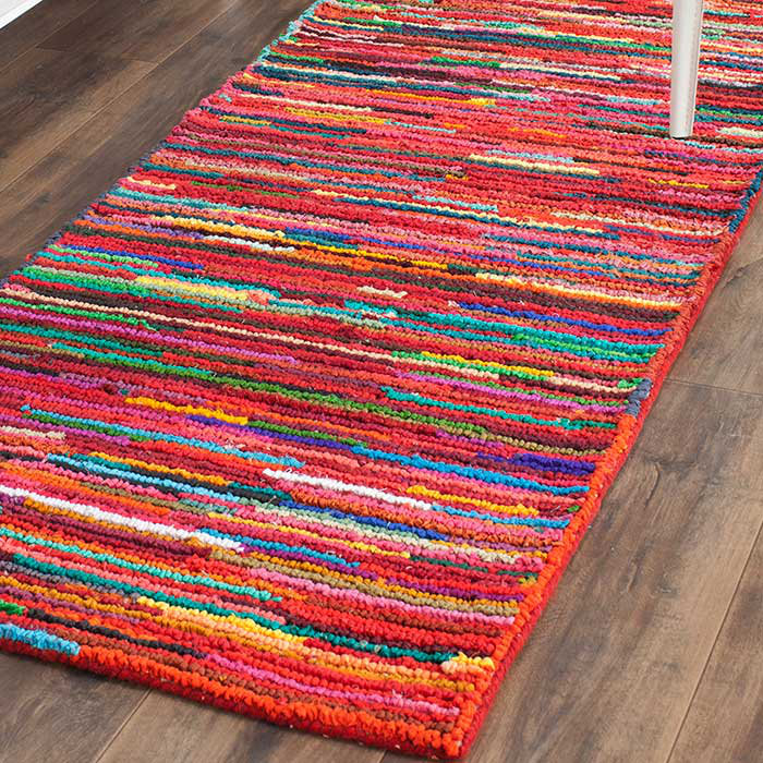 Handmade Multicolor Cotton Tufted Round Rug, 2' 3" x 4'