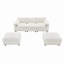 Canapé modulaire en chenille 86,5 "avec poches de rangement, ensemble de canapé en U à 5 places avec coussins, combinaison libre, canapé Cloud avec 2 repose-pieds mobiles pour le salon, appartements-949094559