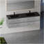 Meuble-lavabo mural 72 po avec lavabo, armoire de rangement murale moderne, deux bacs à sable en quartz noir et quatre tiroirs à fermeture en douceur, série EDI, finition gris ciment.-905015694-905015735