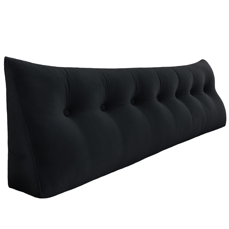 Triangular Backrest Cushion, 50cm H x 200cm W, Black