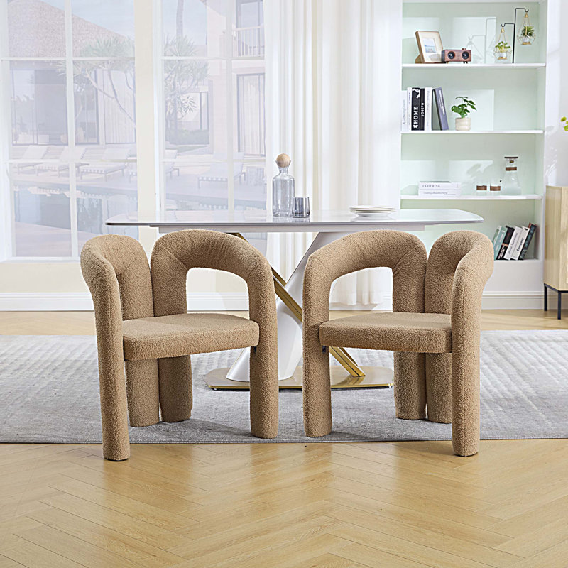 Ensemble de 2 chaises de salle à manger rembourrées, Chameau