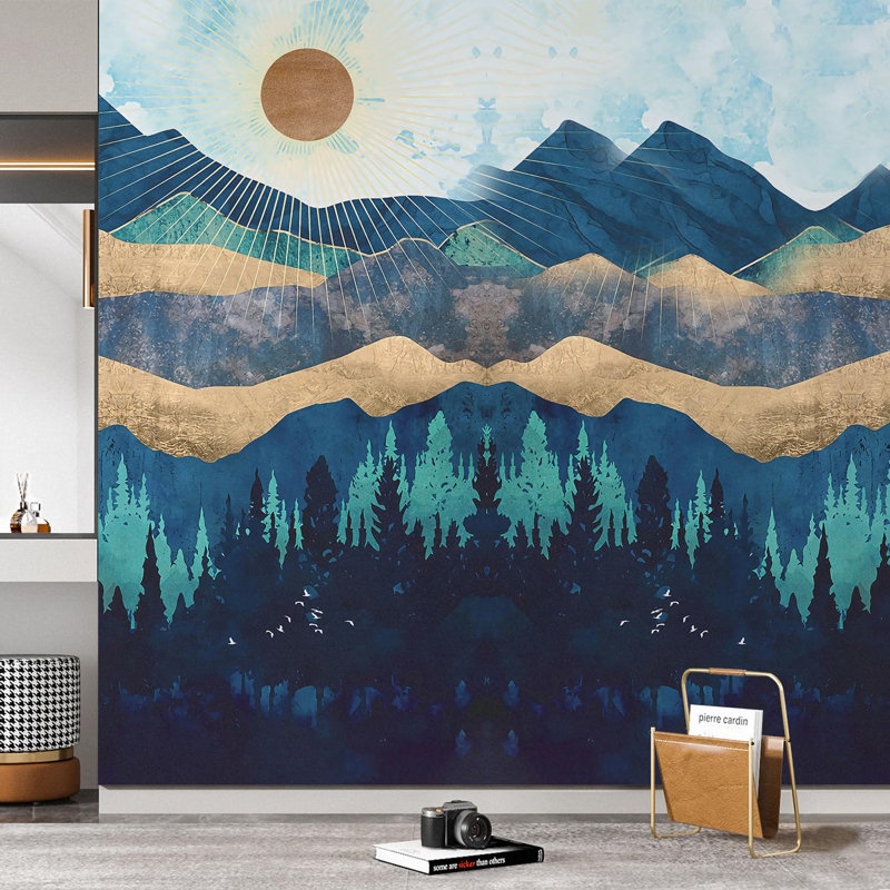 Abstract Mountains Peel & Stick Border, 72" L x 72" W