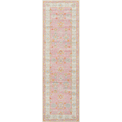Tapis oriental en laine / nylon rose Guerin