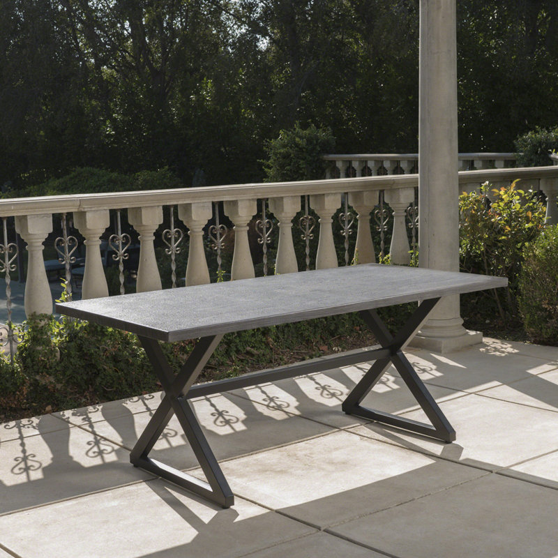 Outdoor Dining Table, Aluminum Material, Steel Frame, Large Surface, High-Quality Cast Aluminum, Suitable For Patio/Backyard/Garden