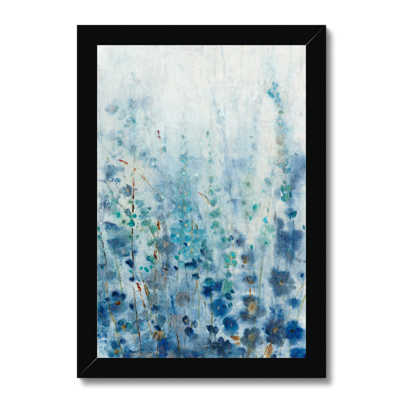 Misty Blooms I - Painting, Black Single Picture Framed Paper, 34cm H x 24cm W