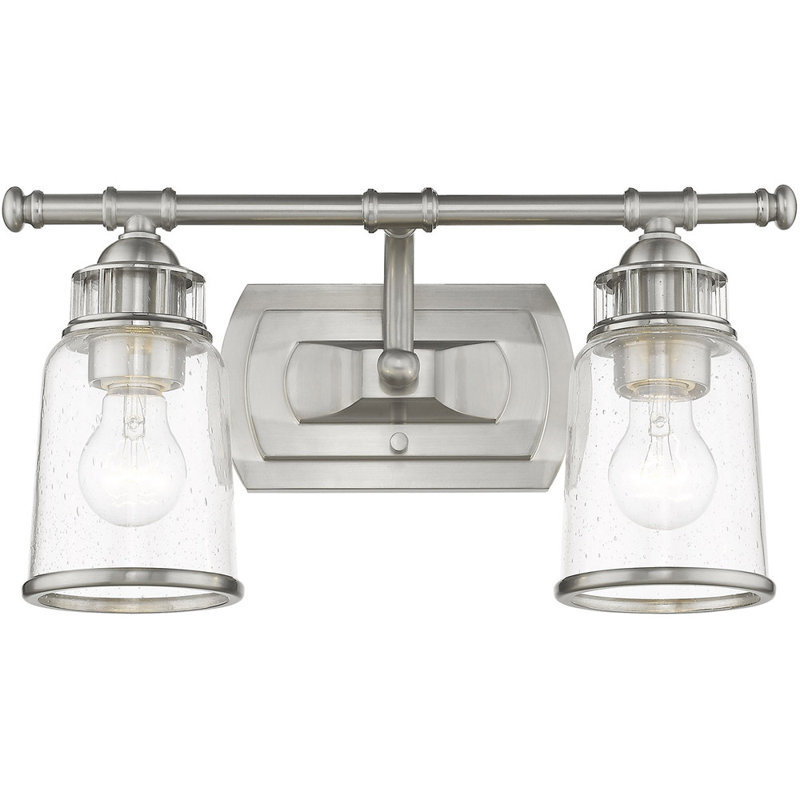 Éclairage pour meuble-lavabo à 2 lumières Anyelina, Nickel brossé