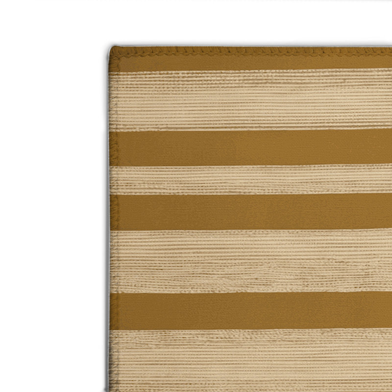 Tapis intérieur / extérieur brun HorizontalStripes, Rectangulaire 2 pi x 3 pi