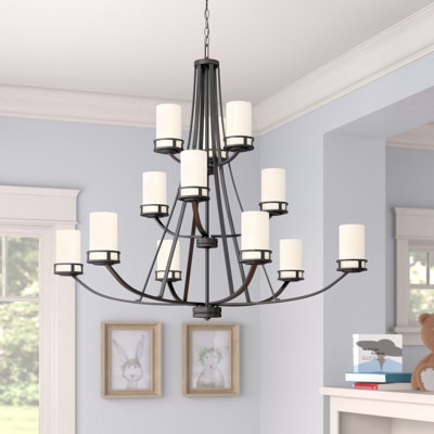 Robie 12 - Light Dimmable Tiered Chandelier
