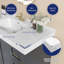 Comptoir de meuble-lavabo de salle de bain rectangulaire en pierre blanche avec comptoir en H 1,38 po et trois trous de robinet pré-percés