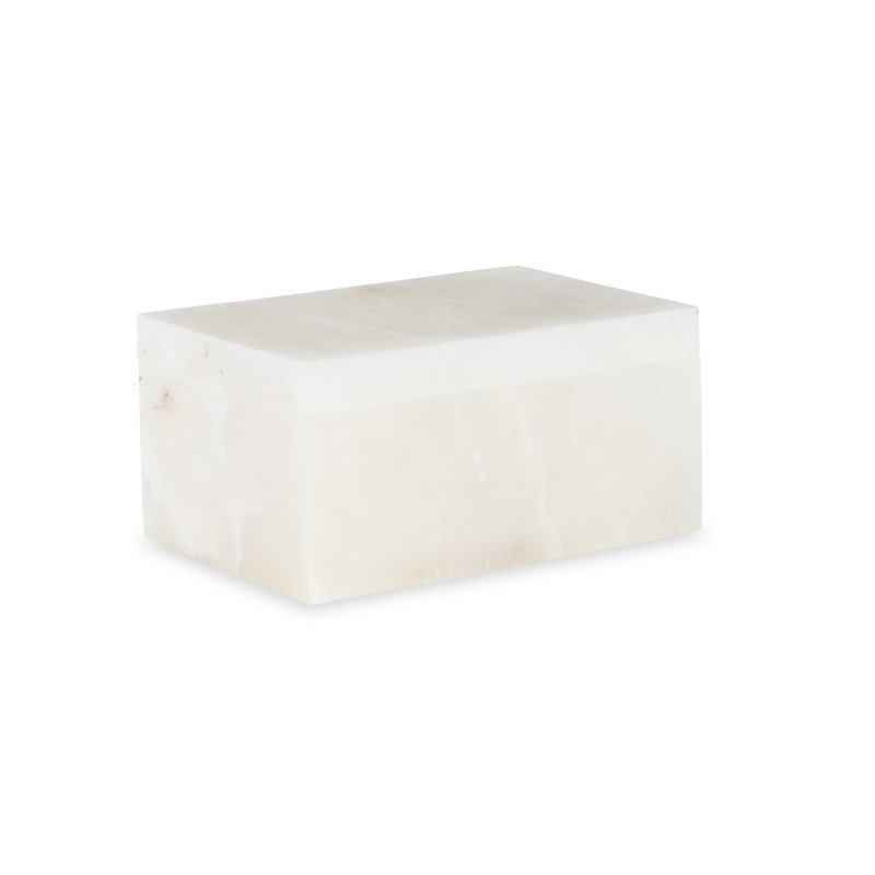 Handmade Alabaster Decorative Box, 5" H x 10" W x 7" D