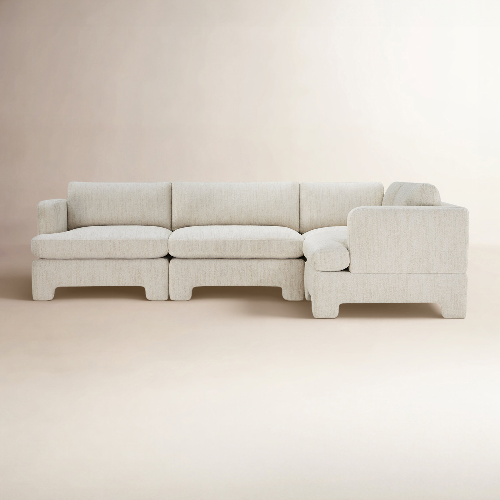 Jolie Modular Sectional, Mellow Natural Textured Boucle