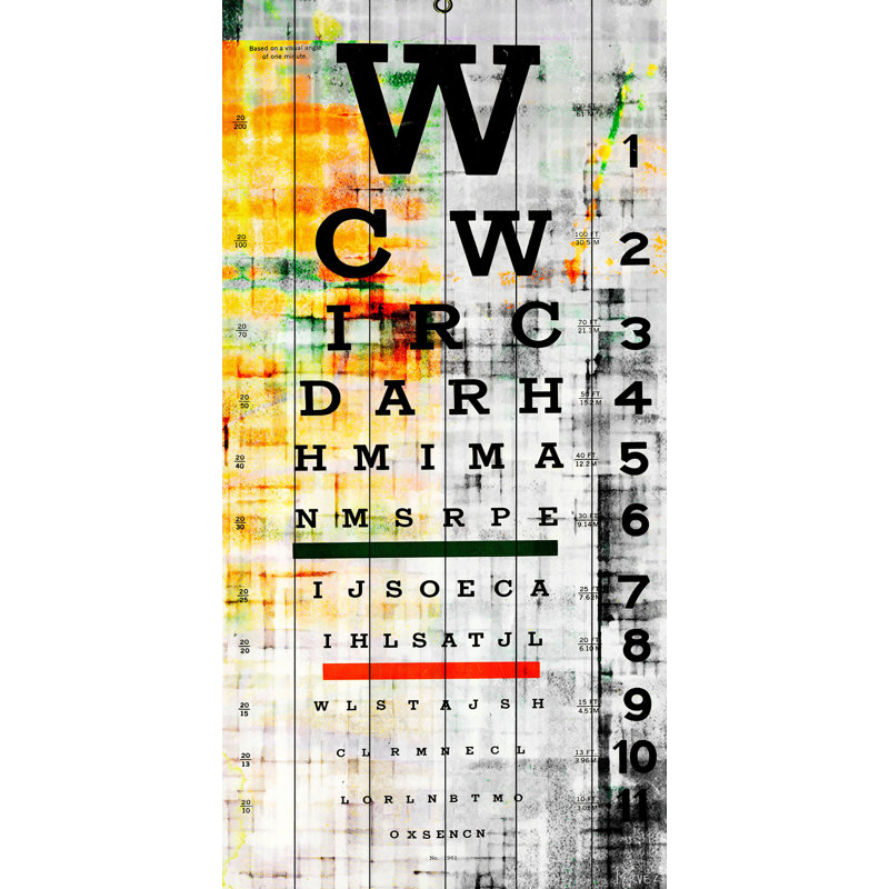 " Eye Chart " by Parvez Taj, 36" H x 18" W x 1.5" D