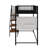 Twin Size Loft Metal Bed With Built-In Charging Station And LED Light-391460460