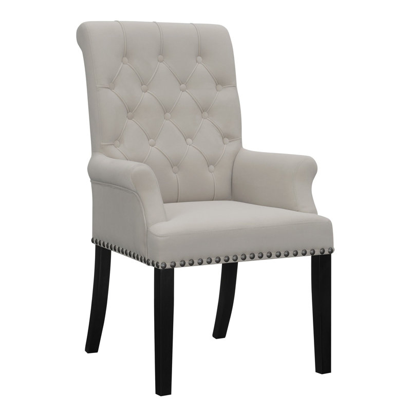 Fauteuil d'appoint rembourré Barrone, Velours gris clair