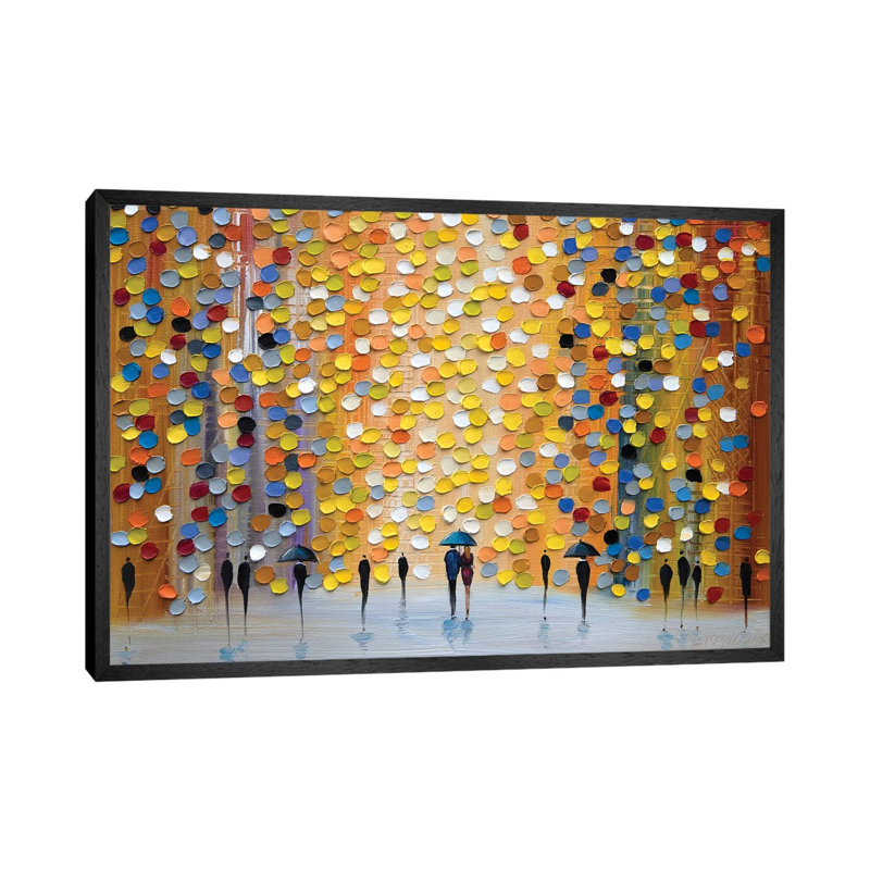 Lovely Rain by Ekaterina Ermilkina - Floater Frame Gallery-Wrapped Canvas Giclée on Canvas, Black, 45.72 cm H x 66.04 cm W