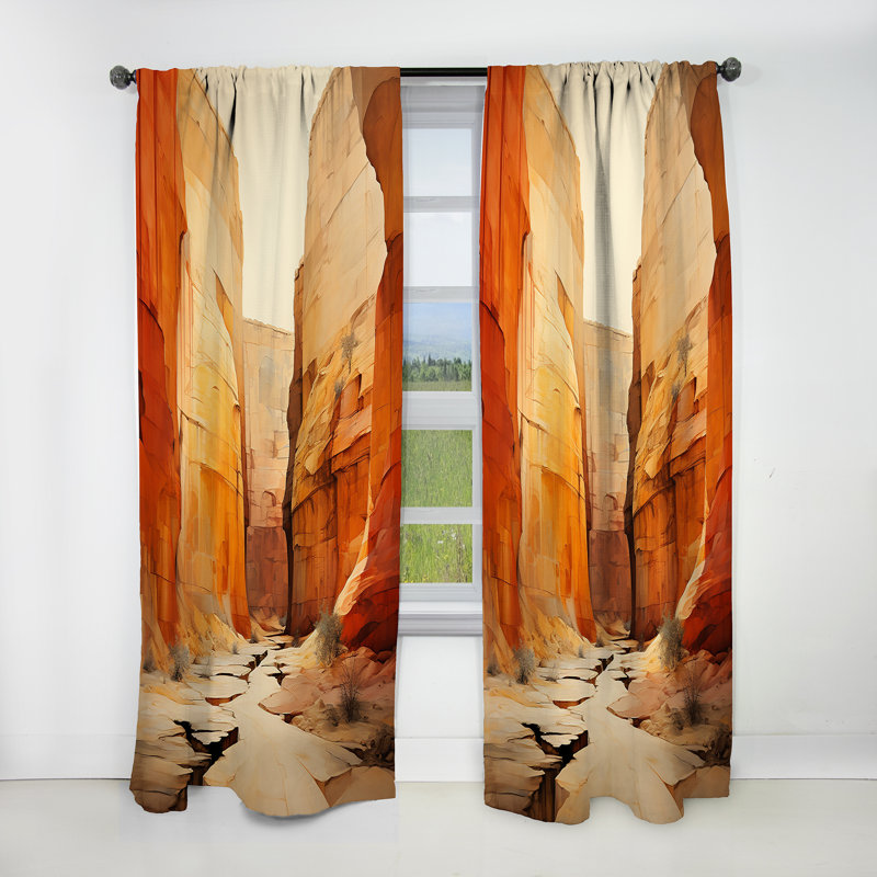 «Bold Landscape Canyon Desert V» - Rideau occultant naturel - 1 panneau, L 52 po x L 84 po