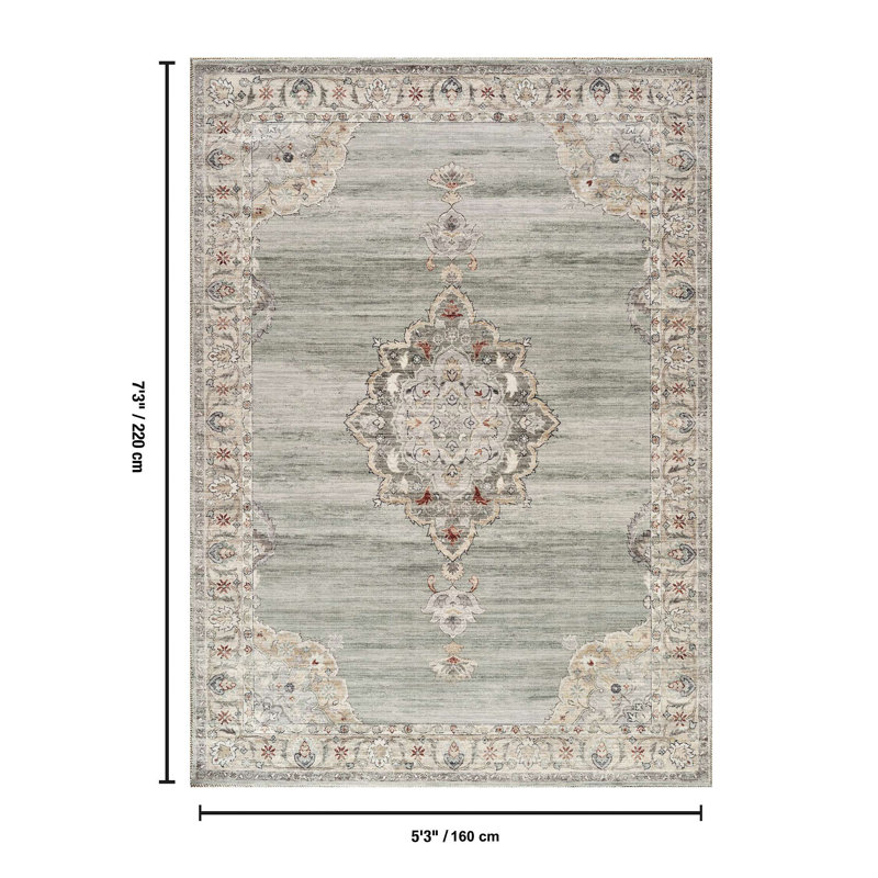 Tapis Majestic, Rectangle 5 pi 3 po x 7 pi 3 po, Gris