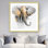 Magnifique éléphant doré - impression moderne encadrée