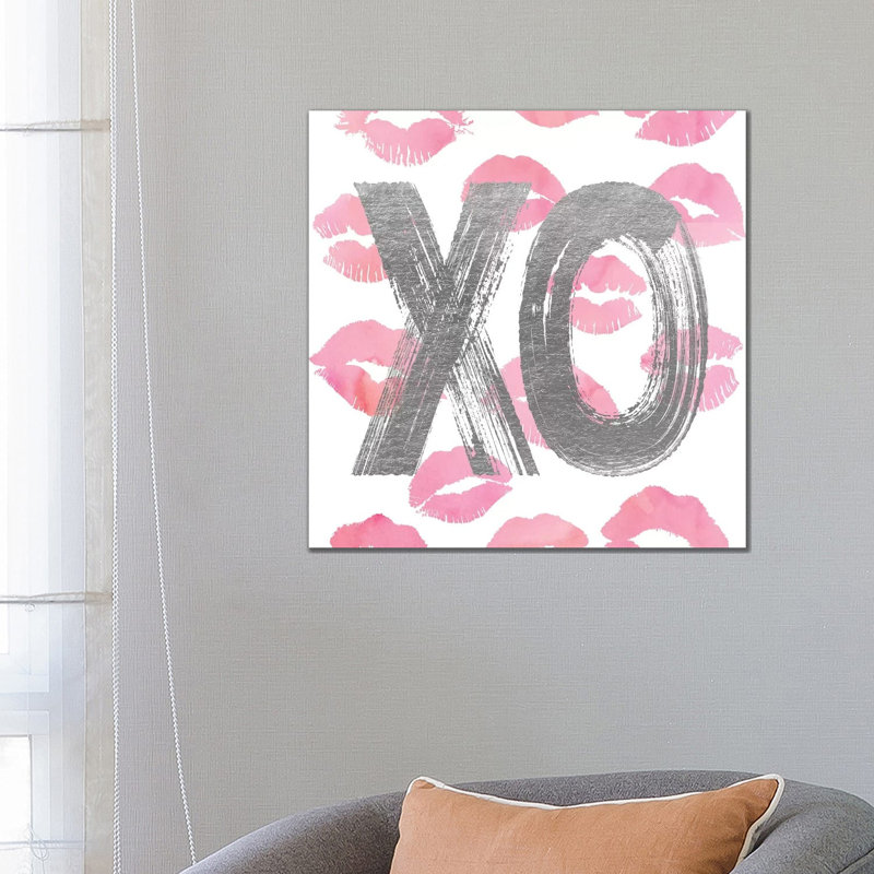 Love OX Silver Pink by Amanda Greenwood - Wrapped Canvas Print, 66.04 cm H x 66.04 cm W x 1.91 cm D