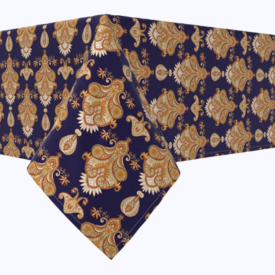 Rectangular Tablecloth, 100% Cotton, Floral 160