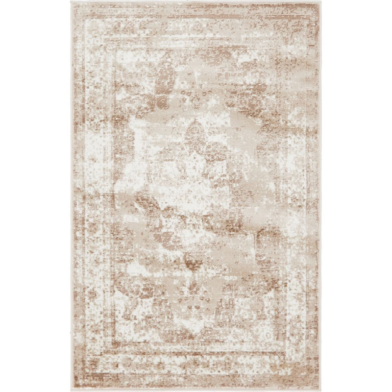 Tapis oriental brun / beige / ivoire Coblitz, Rectangulaire 6 pi 1 po x 9 pi