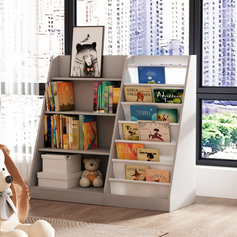 Maggiorina Bookcase, Grey, (4 Shelves) 100cm H x 110cm W x 40cm D