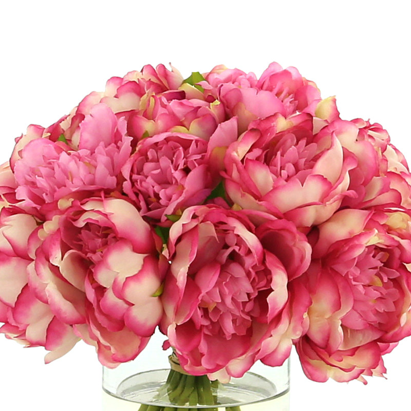 Peony Floral Arrangement In A Glass With Bubble