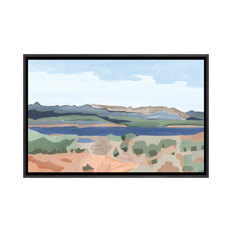 Vallée sacrée, 2023 - reproduction d'art murale - toile encadrée, Noir patiné, Framed Canvas, 26 po x 40 po