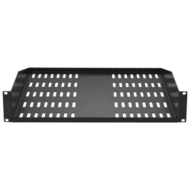2U Server Rack Shelf 16"/406 mm Depth Vented Rack Mount Shelf with Tray