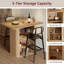 Table îlot de cuisine 43 po à hauteur de comptoir avec rangement à 3 niveaux-12948673