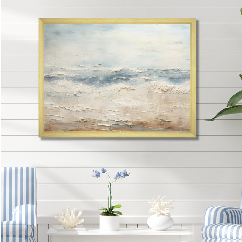«Rasch - Coastal Ocean», reproduction d'art sur toile encadrée, H 24 po x l 32 po x P 1 po, Cadre doré simple