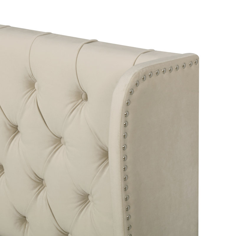 Demoss Upholstered Ottoman Storage Bed, Beige, Super King (6')