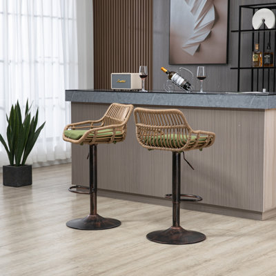 Tabourets de bar pivotants réglables modernes avec repose-pieds pour la cuisine et la salle à manger