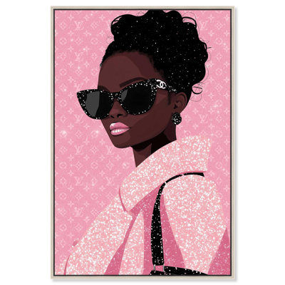 Pink Luxury Woman Canvas by Art Remedy