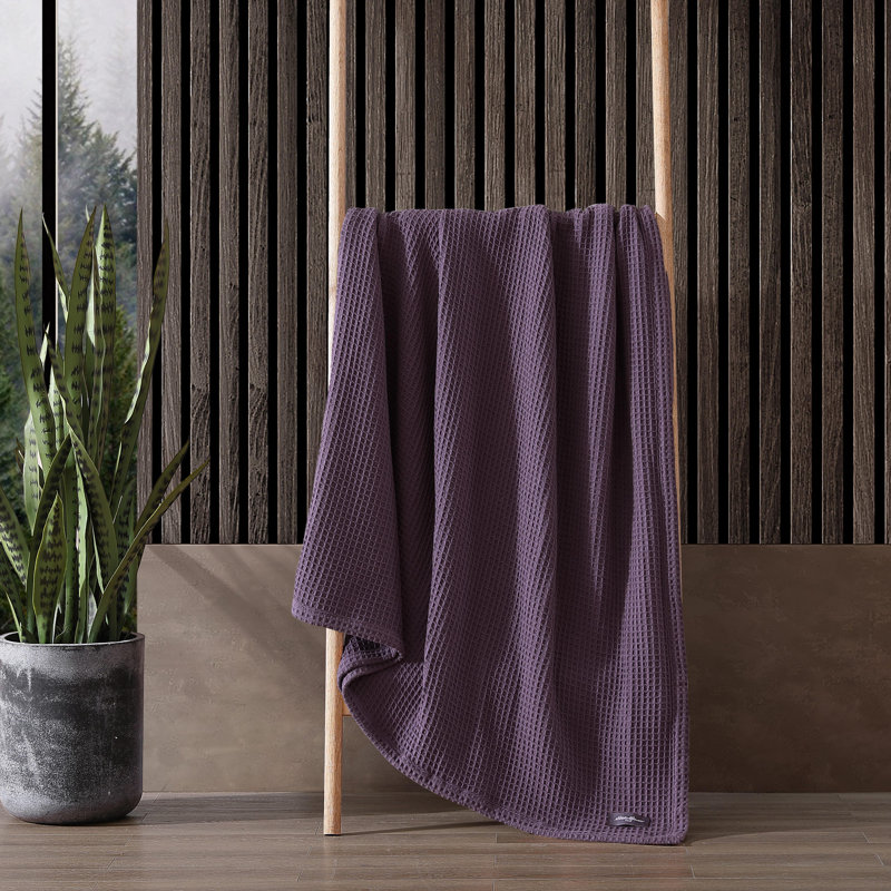 Couverture réversible en coton Eddie Bauer, Grand lit, Mauve