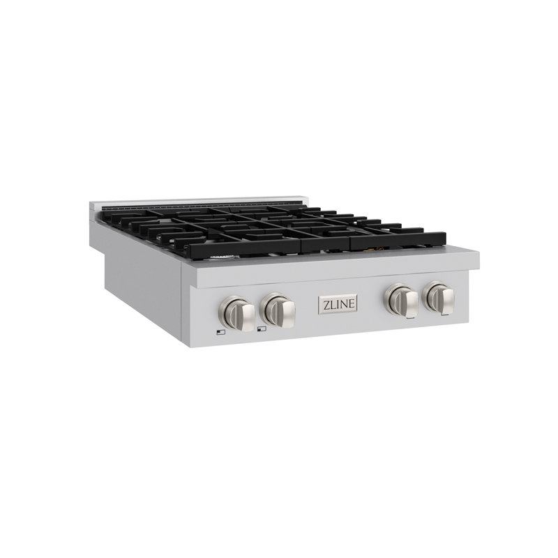 ZLINE 30 in. Paramount Gas Rangetop with 4 Burners and Porcelain Cooktop in Stainless Steel, Stainless Steel