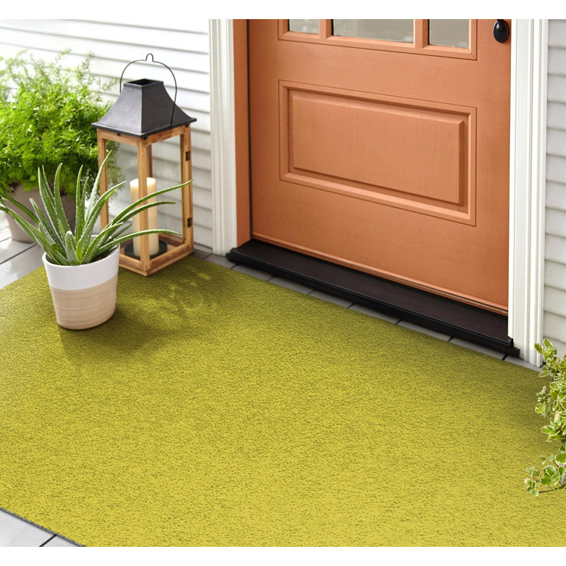 Non-Slip No Pattern Doormat, Lemon