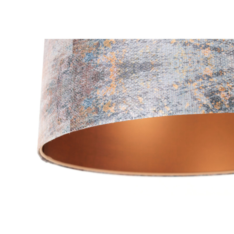 1 - Light Copper Drum Pendant, 107cm H x 40cm W x 40cm D