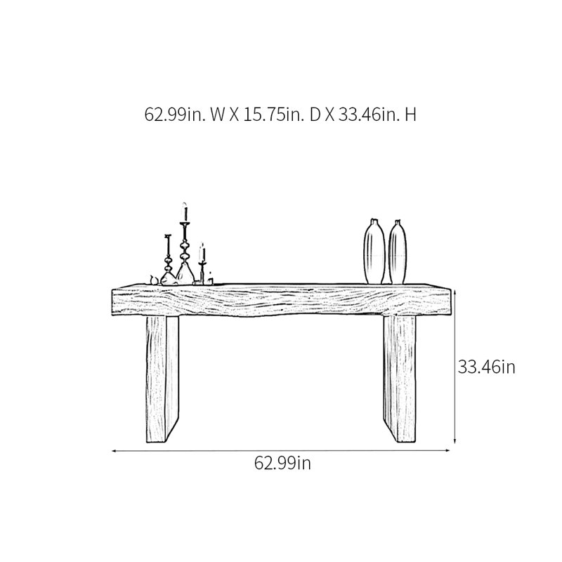 Krafick, H 33,46 po x l 62,99 po x P 15,75 po