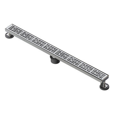 Kibi 32 inch Linear Shower Drain, 304 Stainless Steel, with Hair Strainer and Leveling Feet