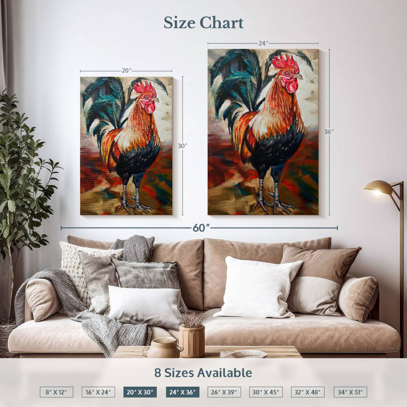Brampt Solo Rooster, 36" H x 24" W
