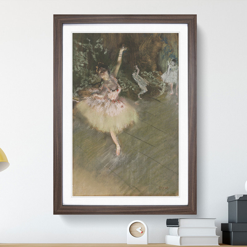 A Star Ballet Ballerina Dancer by Edgar Degas - Framed Print, Walnut, 36cm H x 27cm W x 2cm D