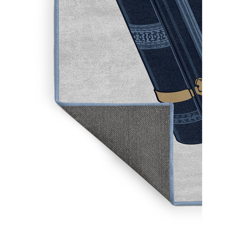 Tapis bleu moelleux moelleux à poils longs avec reliure bleue, 8 x 10