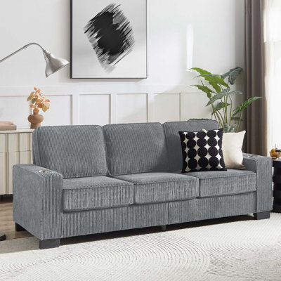 83.86"Corduroy Fabric Sofa