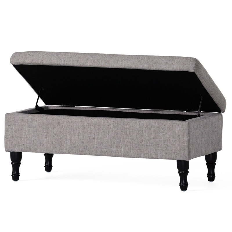 Tissu gris confortable avec capitonnage et rangement pratique
