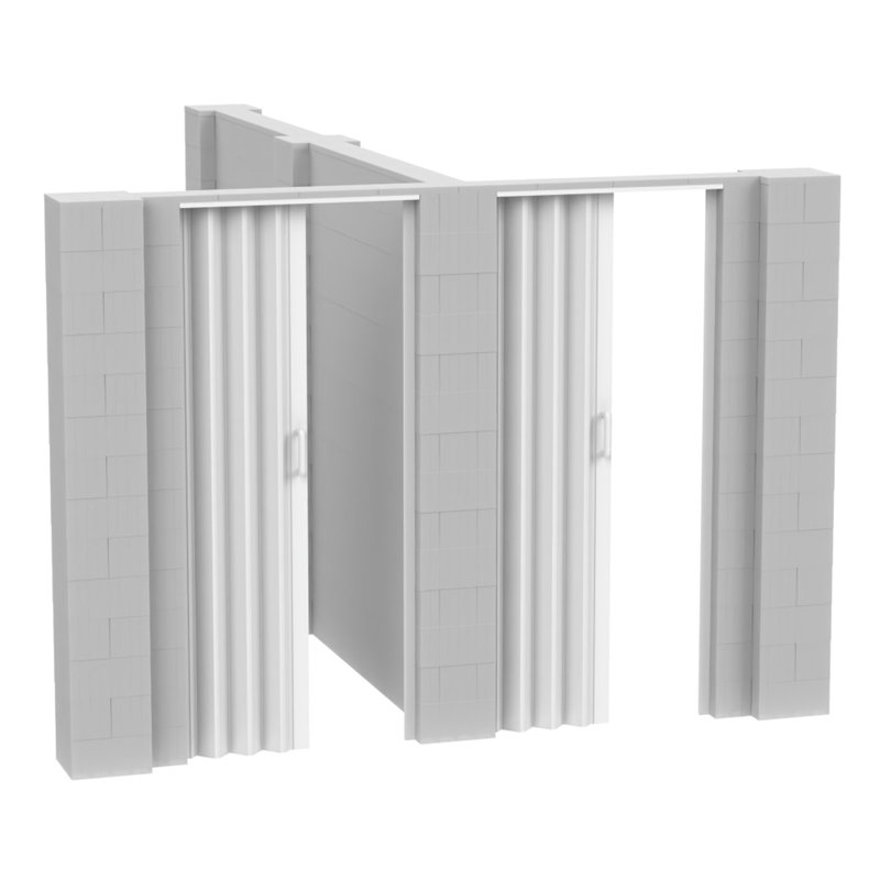 Ensemble mural en forme de T avec porte Everblock, H 84 po x l 120 po x P 144 po, Translucide
